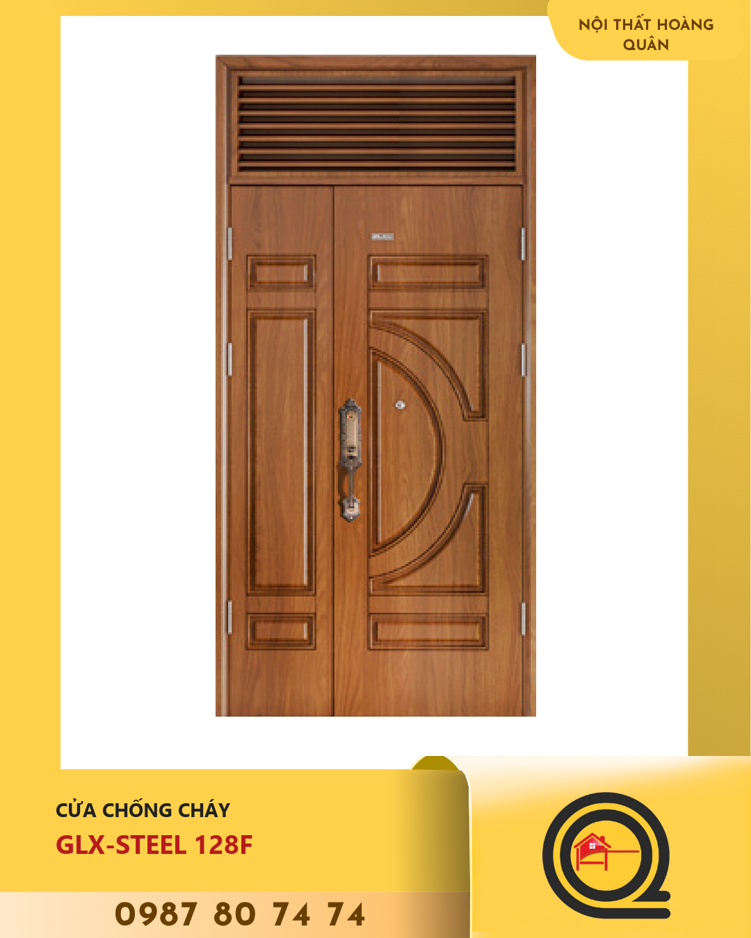 Cửa Thép Vân Gỗ GLX-STEEL 128F